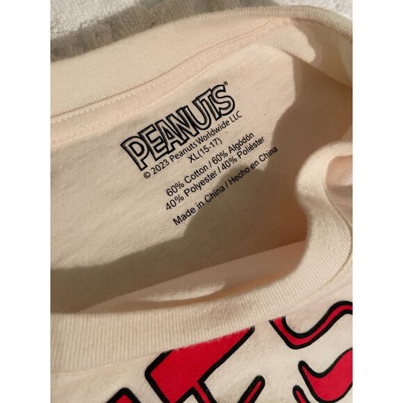 Peanuts Fiesta Siesta Snoopy T-Shirt XL Beige Cotton/Polyester Blend Fun Graphic - Picture 9 of 9